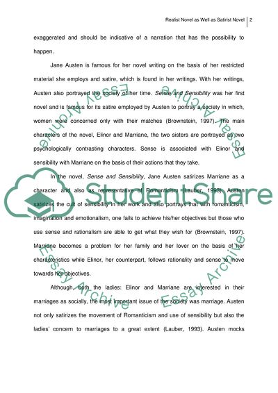 Realist Novel as Well as Satirical Novel