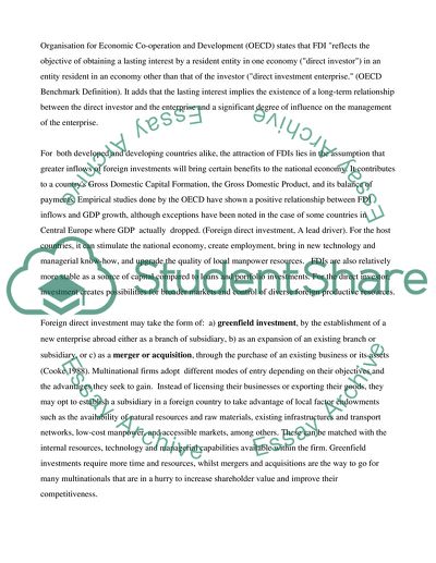 Inward Foreign Direct Investment: Australia