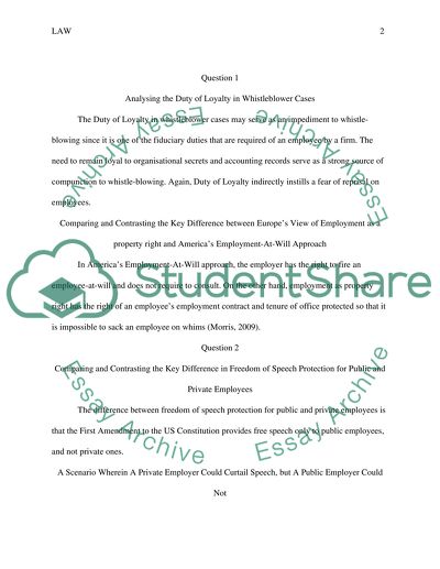 Analysing the Duty of Loyalty in Whistleblower Cases