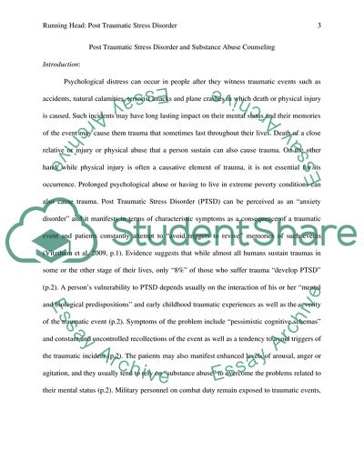 Post Traumatic Stress Disorder and Substance Abuse Counseling