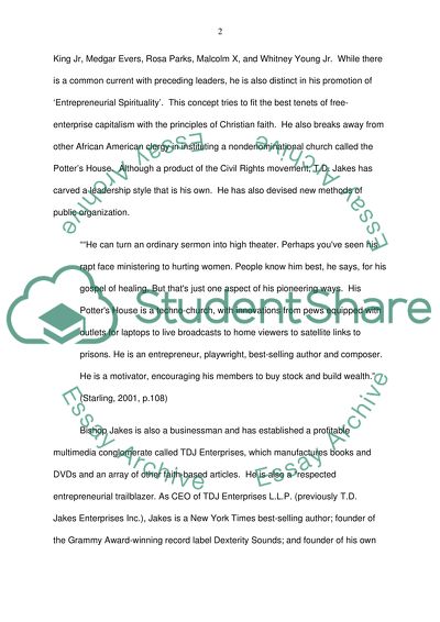 T.D. Jakes: English Research Paper