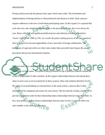Examine and assess the view that relationships between states lack order