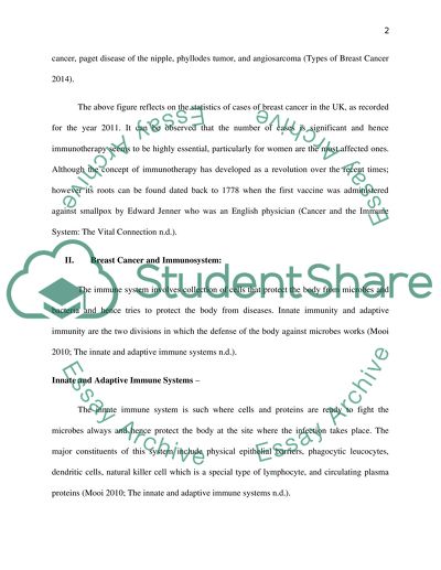 The role of immune therapy in breast cancer