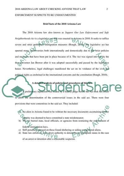 Policies and Procedures of 2010 Arizona Law