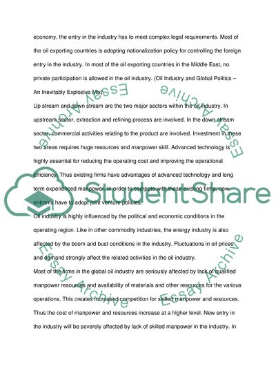 The Oil Industry in Global Business Context