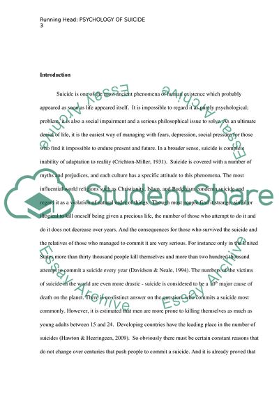 Psychology of Suicide