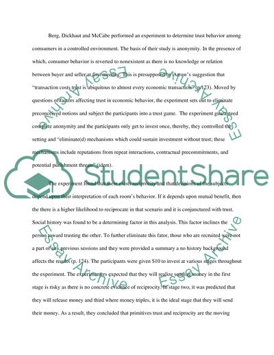 Experimental economics, history of trust game