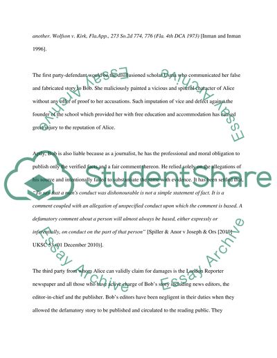 Damage Claims for Damaged Reputation