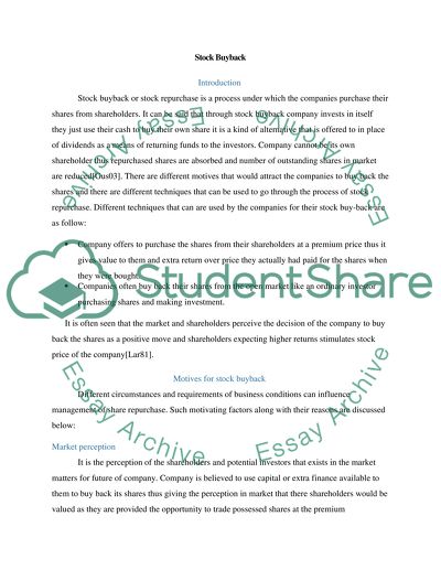 The Buying Back of Shares Is a Dangerous Financial Strategy