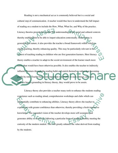 Why is knowledge of literary theory important for teachers in their role of helping children to develop as readers