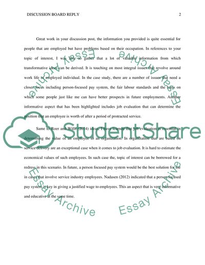 Discussion board reply