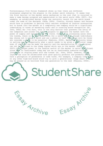 Swatch Company Analysis