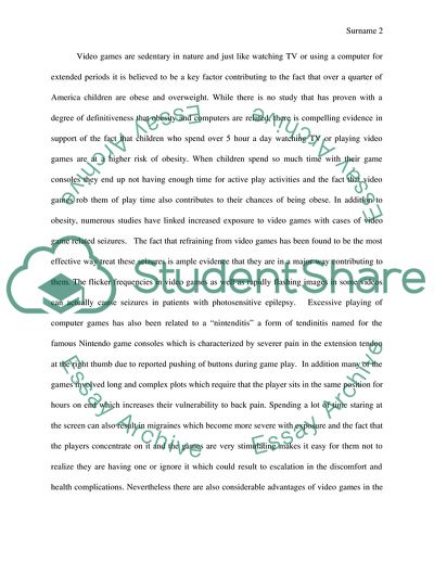 Effect of Video Games on Children