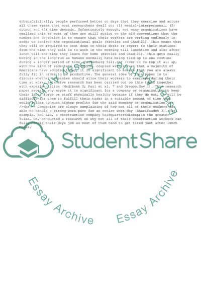 Should Companies Allow Employees To Exercise On Work Time