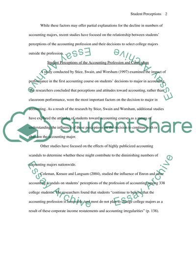 Diminishing Numbers of Accounting Majors