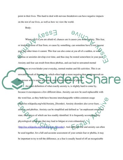 Anxiety Disorder as a Mental Condition