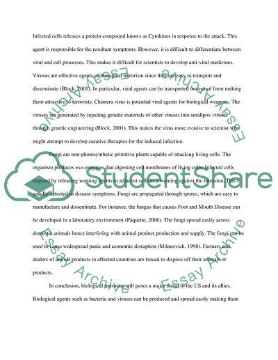 Bioterrorist Threat in the US