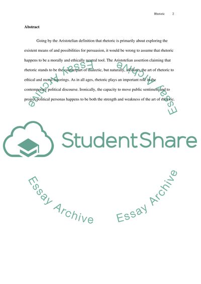 Rhetoric as Counterpart to Dialectic - the Moral and Ethical Implications