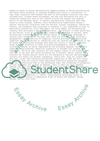 Analyse the competitiveness of Danish manufacturing