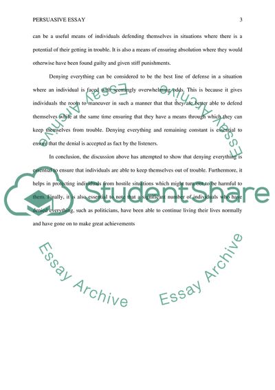 The Best Way to Defend Yourself is to Deny Everything: a Debate