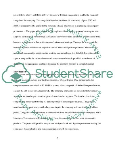 Financial Analysis of Mark and Spencer Company