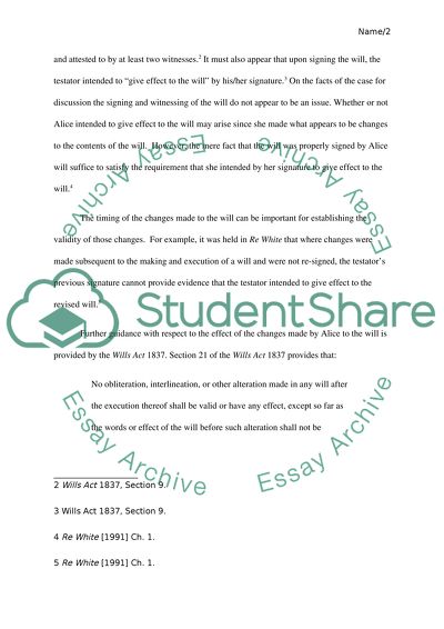 Legal Issues on Wills Act 1837