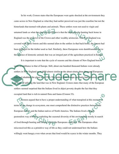 A Review of William Cronons Changes in the Land: Indians, Colonists, and the Ecology of New England