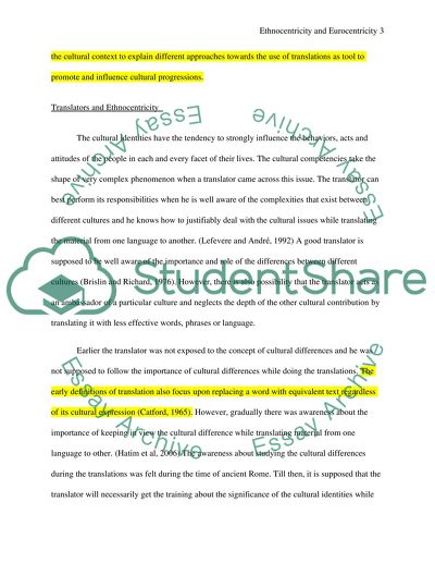Ethnocentric and Eurocentric Translations