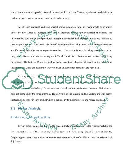 Internal Organization Analysis of Cisco
