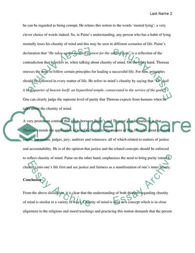 Compare & Contrast of Paine and Thoreau