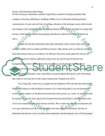 The role of Science and Non renewable energy