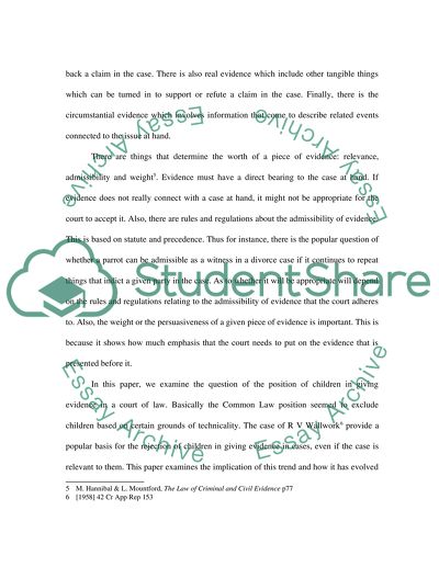 Evolution of the Position of Children in English Law