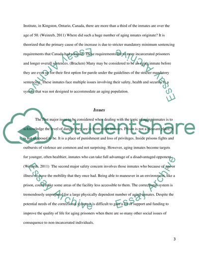 Aging Elderly Inmate Population within the Correctional System