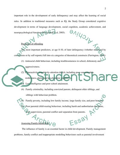 Family risk factors are predictors of offending