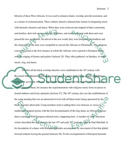 African American Music and Acculturation