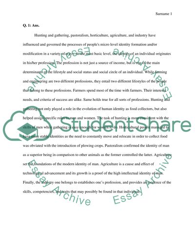 The Identity of an Individual in Profession