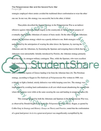 Comparison of Strategies Used in the Peloponnesian War