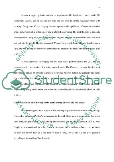 Contributions of Elvis Presley, Chuck Berry and Bill Haley to Rock and Roll