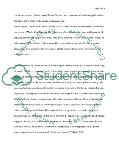 Effectiveness of United Nations