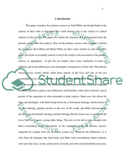 The Europe History since 1900: Compare Stalin and Hitler