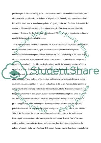 Politics of Equality