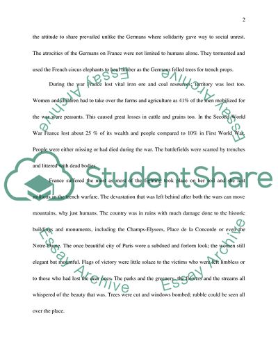 Frances Demands during the Two World Wars