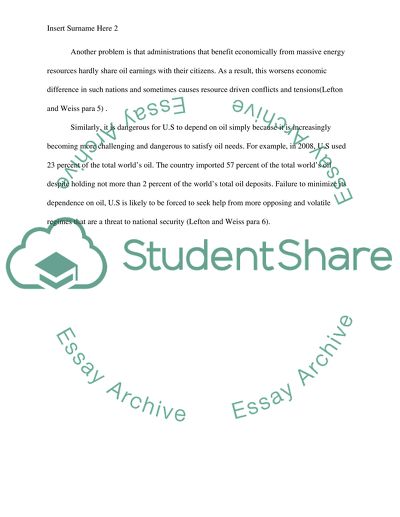 Oil dependence is a dangerous habit