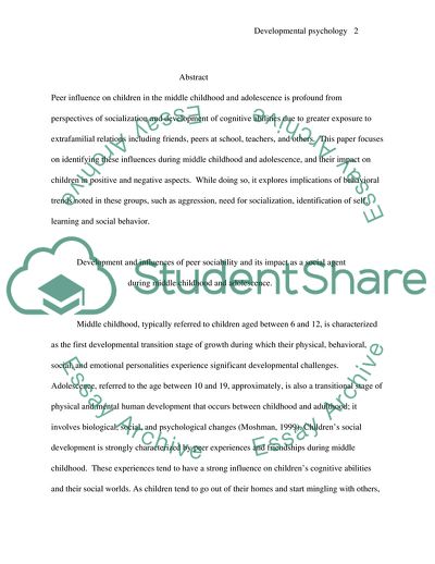 Development and Influences of Peer Sociability
