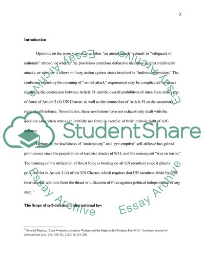 How Terrorist Threats Have Impacted on the Doctrine of Self-Defence since September 11