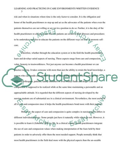 Learning and Practicing in Care Environments