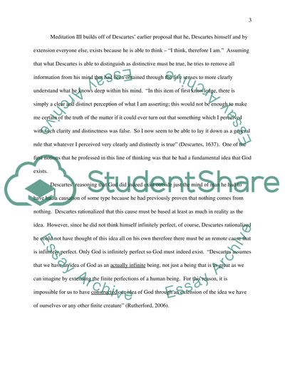 Decartes argument on the existence of God