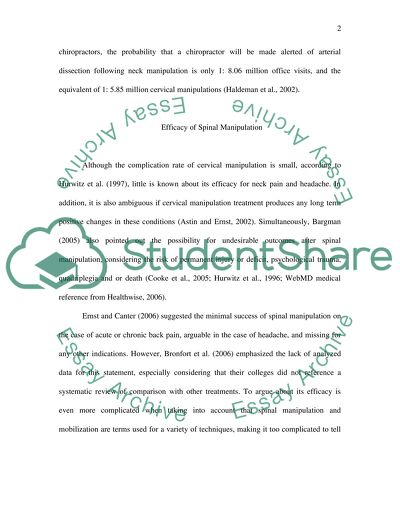 Stroke, Arterial Dissection, and Neck Manipulations