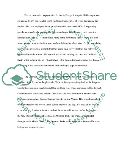 Demographic Decline Black Death and the Ottoman Turks