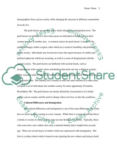 Immigration Issues and Culture